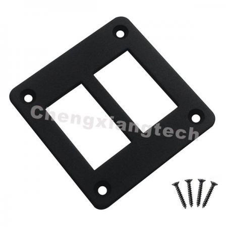 디바이스마트,EV 전기차/캠핑카/그린에너지 > 스위치/커넥터/릴레이 > 스위치홀더/패널,SMG,알루미늄 2구 로커 스위치 하우징 패널 [TYE-LSH10],70*69mm / 구멍 : 21*37mm / 2구 / 블랙 / 로커스위치용