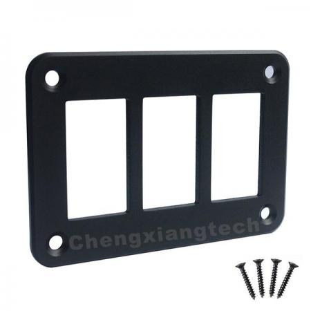 디바이스마트,EV 전기차/캠핑카/그린에너지 > 스위치/커넥터/릴레이 > 스위치홀더/패널,SMG,알루미늄 3구 로커 스위치 하우징 패널 [TYE-LSH11],97*67mm / 구멍 : 21*37mm / 3구 / 블랙 / 로커스위치용