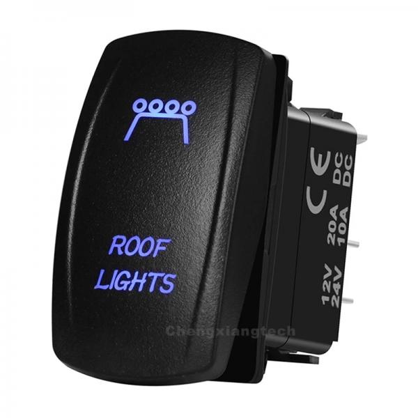 12V/24V 범용 5/7 핀 블루 LED 스위치 (ROOF LIGHTS) [TYE-LS101]