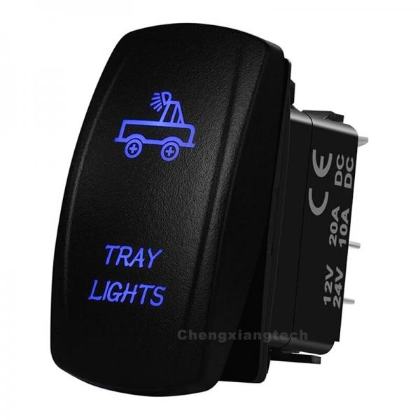 12V/24V 범용 5/7 핀 블루 LED 스위치 (TRAY LIGHTS) [TYE-LS103]