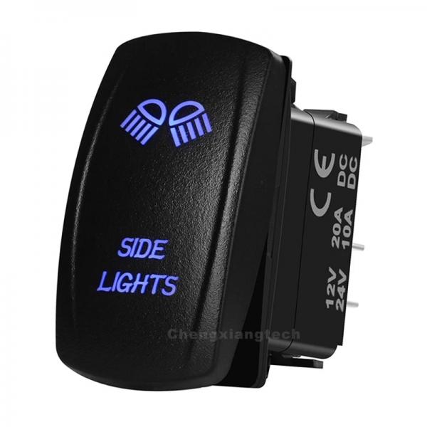 12V/24V 범용 5/7 핀 블루 LED 스위치 (SIDE LIGHTS) [TYE-LS104]