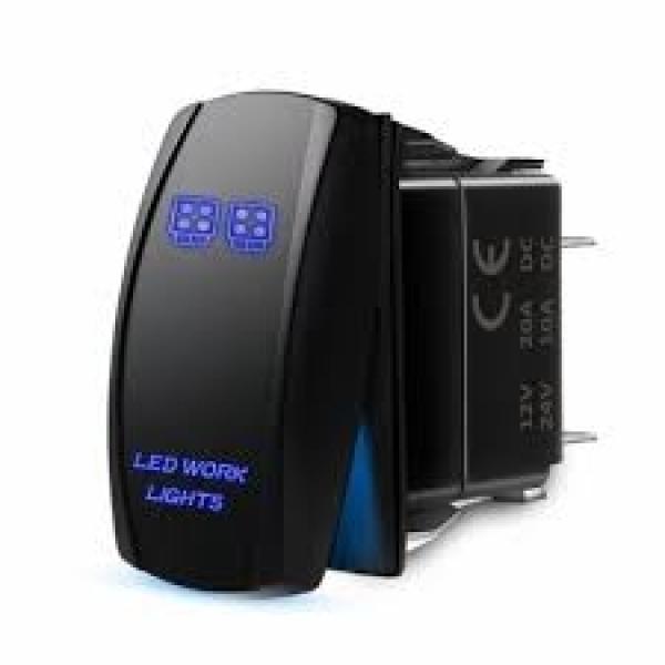 12V/24V 범용 5/7 핀 블루 LED 스위치 (LED WORK LIGHTS) [TYE-LS128]