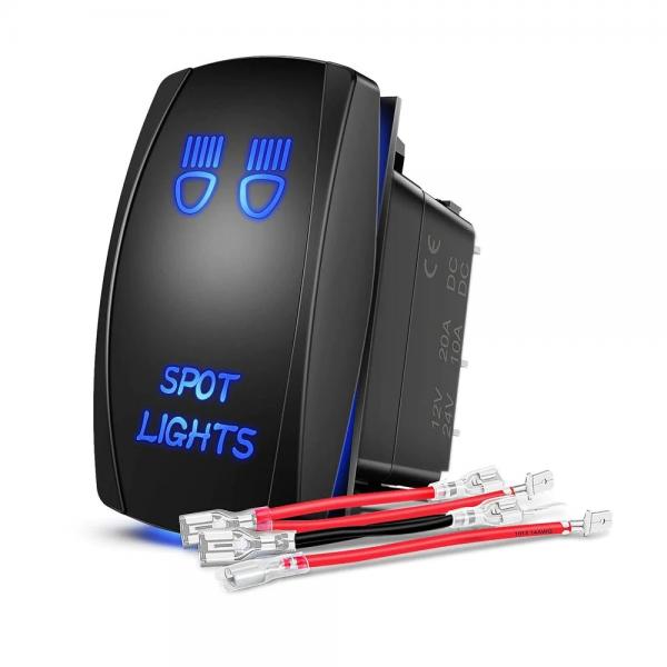 12V/24V 범용 5/7 핀 블루 LED 스위치 (SPOT LIGHTS) [TYE-LS130]