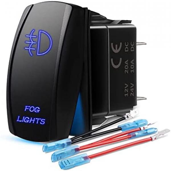 12V/24V 범용 5/7 핀 블루 LED 스위치 (FOG LIGHTS) [TYE-LS131]