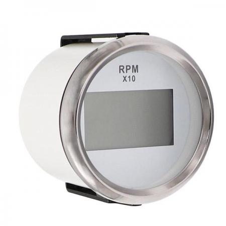 디바이스마트,EV 전기차/캠핑카/그린에너지 > 센서류 > 게이지,SMG,52mm 디지털 타코미터 + 아워 미터 빨간색 백라이트 (화이트) [TYE-LG032],IP67 / 9-32V / 52mm / 0-9999RPM / 화이트 / 타코미터+아워미터