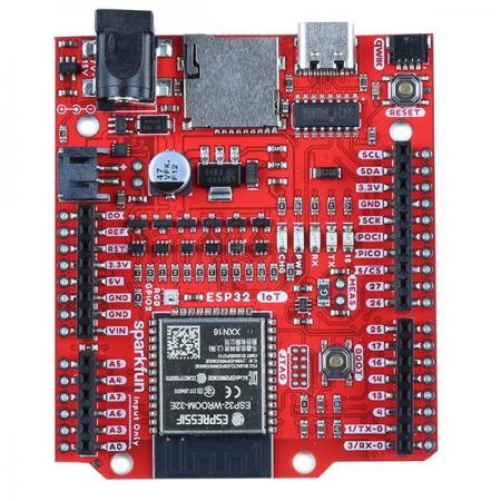 디바이스마트,오픈소스/코딩교육 > 파이썬/IoT 개발 보드 > ESP32,SparkFun,SparkFun IoT RedBoard - ESP32 Development Board [WRL-19177],ESP32 개발보드 / ESP32-D0WDQ6 칩 / 와이파이, 블루투스 / 저전력, 음성 인코딩, MP3 /  Qwiic Connect / USB-to-seria / / TLS 1.2 내장 / I2C /  운영체제 : LwlP가 있는 freeRTOS