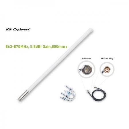 디바이스마트,MCU보드/전자키트 > 통신/네트워크 > RF/LoRa,Seeedstudio,Fiberglass Antenna Kit; 863-870MHz; 5.8dBi; 800mm [318020690],주파수 범위: 863-870MHz / 길이 80cm / 혹독한 야외 환경을 견딜 수 있을 정도로 견고함 / 평균 이득: 5.8dBi