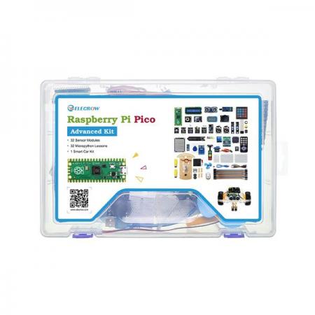 디바이스마트,오픈소스/코딩교육 > 라즈베리파이 > 라즈베리파이 교육용키트,ELECROW,Elecrow Raspberry Pi Pico Advanced Kit with 32 Modules and 32 Projects Lessons [RPK13250K],라즈베리파이 피코 32종 고급 키트 / 초보자부터 고급자까지 모든 사용자에게 적합