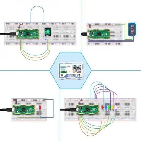 디바이스마트,오픈소스/코딩교육 > 라즈베리파이 > 라즈베리파이 교육용키트,ELECROW,Elecrow Raspberry Pi Pico Advanced Kit with 32 Modules and 32 Projects Lessons [RPK13250K],라즈베리파이 피코 32종 고급 키트 / 초보자부터 고급자까지 모든 사용자에게 적합