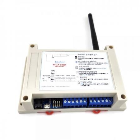 디바이스마트,MCU보드/전자키트 > 버튼/스위치/제어/RTC > 원격제어/무선컨트롤,라디오리써치,와이파이 컨트롤러 - WF022B(베이스쪽),와이파이와 앱을 이용한 제어(안드로이드) / 최신 저전력 KC인증을 받은 자체 개발 무선 모듈을 사용한 통신 / 근거리 제어 전용
