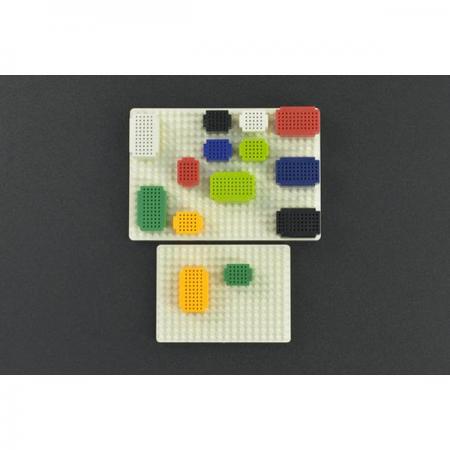 디바이스마트,MCU보드/전자키트 > 교육용키트/로봇 > 교육용키트 > 재미있는키트/기타,DFROBOT,Multi-color Block Building Breadboard Kit [FIT0908],재질: ABS / 홀 수: 25 & 55 홀 / 구멍 피치: 2.54mm/0.1"" / 적당한 철사 직경: 20-29AWG / 작동 온도: -20℃~+80℃ / 브레드보드 색상: 빨강, 노랑, 파랑, 녹색, 검정, 흰색, 신선한 녹색