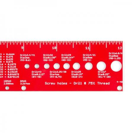 디바이스마트,커넥터/PCB > PCB기판/관련상품 > 특수기판 > 특수제작 PCB,SparkFun,SparkFun PCB Ruler - 12 Inch [TOL-15295],0.05인치 또는 1/32인치 까지 표시가 있는 12인치 PCB 눈금자