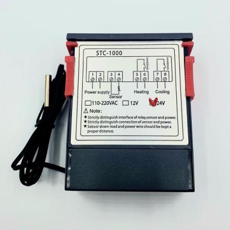 디바이스마트,스위치/부저/전기부품 > 산업용 스위치/제어 기기 > 온도조절기,SMG,STC-1000 디지털 온도 조절기(DC 24V) [SZH-STC24],STC-1000 / 디지털 온도 컨트롤러 / DC 24V / -50℃~99℃ / NTC 온도센서(1m) 포함 / 사이즈: 75x34.5x85mm