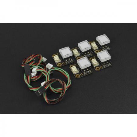 디바이스마트,MCU보드/전자키트 > 버튼/스위치/제어/RTC > 버튼/스위치/조이스틱,DFROBOT,Gravity: LED Switch x 5 Pack [DFR0789],작동 전압: +3.3-5V(3.3V 권장)  / 출력: 디지털 신호 / 인터페이스: PH2.0-3P / 크기: 27 x 26.5mm