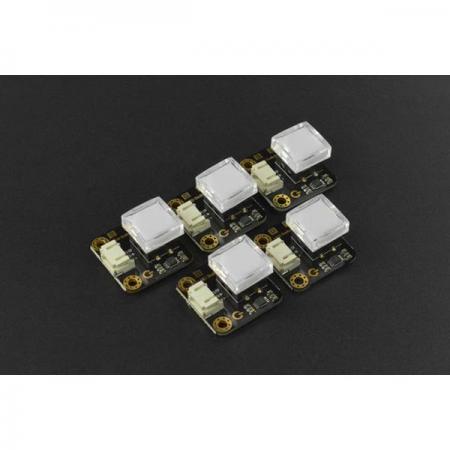 디바이스마트,MCU보드/전자키트 > 버튼/스위치/제어/RTC > 버튼/스위치/조이스틱,DFROBOT,Gravity: LED Switch x 5 Pack [DFR0789],작동 전압: +3.3-5V(3.3V 권장)  / 출력: 디지털 신호 / 인터페이스: PH2.0-3P / 크기: 27 x 26.5mm