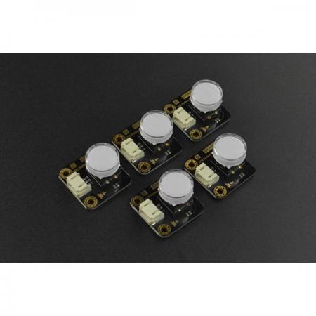 디바이스마트,MCU보드/전자키트 > 버튼/스위치/제어/RTC > 버튼/스위치/조이스틱,DFROBOT,Gravity: LED Button x 5 Pack [DFR0785],작동 전압: +3.3-5V(3.3V 권장) / 출력: 디지털 신호 / 인터페이스: PH2.0-3P / 크기: 27×26.5mm