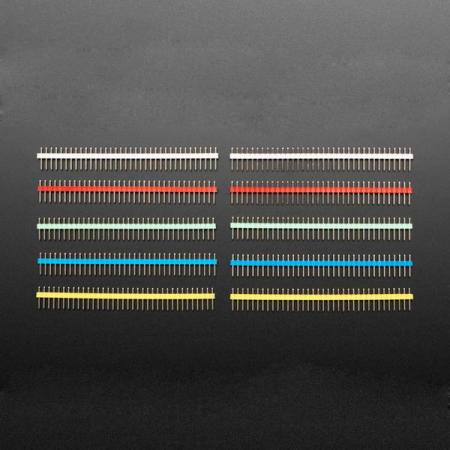 디바이스마트,커넥터/PCB > 핀헤더/IC 소켓 > 핀헤더 > 2.54mm pitch 핀헤더,Adafruit,Break-away 0.1' 36-pin strip male header - Rainbow Combo 10 Pack [ada-4154],36핀 / 0.1피치 분리형 수 헤더 10개  / 빨강, 노랑, 흰색, 녹색, 파랑 각  2개