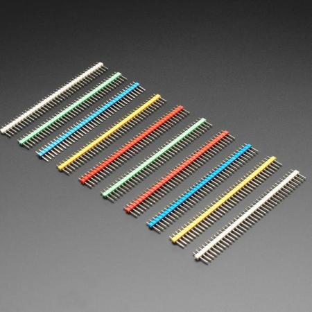 디바이스마트,커넥터/PCB > 핀헤더/IC 소켓 > 핀헤더 > 2.54mm pitch 핀헤더,Adafruit,Break-away 0.1' 36-pin strip male header - Rainbow Combo 10 Pack [ada-4154],36핀 / 0.1피치 분리형 수 헤더 10개  / 빨강, 노랑, 흰색, 녹색, 파랑 각  2개