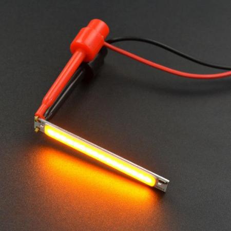 디바이스마트,LED/LCD > LED 인테리어조명 > LED 스트립,DFROBOT,5V COB LED Strip Light - Yellow [FIT0877],전원: 3W / 밝기: 300LM / 발광 색상: 노란색 595nm/ LED 스트립 크기: 60*8*1.7mm /2.36*0.31*0.07 인치