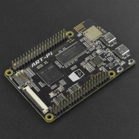 디바이스마트,MCU보드/전자키트 > 프로세서/개발보드 > ARM > Cortex-M7,DFROBOT,ART-Pi STM32H750 Cortex-M7 Development Board [DFR0942],STM32H750XBH6: Cortex-M7 코어; 최대 480Mhz의 주파수; 16KB I/D 캐시 및 1Mbytes RAM / NOR 플래시×2 (W25Q128, W25q64) / AP6212(와이파이+블루투스) / USB-OTG(Type-C 인터페이스)