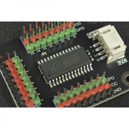 디바이스마트,오픈소스/코딩교육 > 아두이노 > 아두이노 호환쉴드,DFROBOT,Gravity: CH423 I2C 24 Digital IO Expansion Module [DFR0979],전원 공급 장치: 3.3V~5V / 정적 전류: 1mA / IO 연속 구동 전류: 15mA / 통신: I2C / 작동 온도 범위: -20℃~80℃