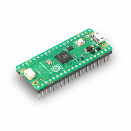 디바이스마트,오픈소스/코딩교육 > 라즈베리파이 > 라즈베리파이 보드,라즈베리파이,라즈베리파이 피코 H (Raspberry Pi Pico H),[재단 정품 헤더 납땜 버전] RP2040 chip 기반의 작고 강력한 마이크로 컨트롤러 보드 / 듀얼코더 ARM Cortex M0+ (최대 133 MHz) / 264KB SRAM + 2MB Flash / 26개의 다기능 GPIO 핀 / 온도센서 내장 / 21mm × 51mm / SC0917