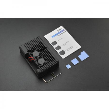디바이스마트,오픈소스/코딩교육 > 라즈베리파이 > 라즈베리파이 케이스,DFROBOT,Armor Case With Dual Fans(2510) for Raspberry Pi 4 [FIT0715],팬 속도: 7500rpm / 라즈베리 파이 4B와 호환 / 치수: 10.8 x 7.6 x 3.8cm / 무게: 200g