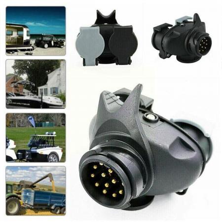 디바이스마트,EV 전기차/캠핑카/그린에너지 > 캠핑/보트 악세사리 > 트레일러잭/소켓,SMG,13 to 7(N&S) 트레일러 어댑터 [TYE-TA020],SIZE : 96*76*80mm / 전압 : 12V / 13핀 - 트윈 7핀 (N&S)