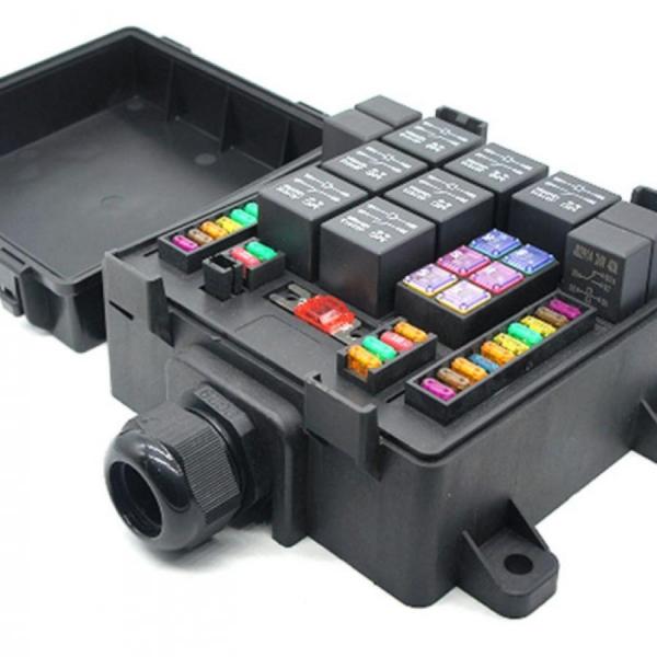 디바이스마트,EV 전기차/캠핑카/그린에너지 > 전선/전기용품 > 퓨즈/퓨즈박스,SMG,릴레이 퓨즈 정션박스 다방향 (24V 5P 포함),릴레이 퓨즈 홀더 / 퓨즈 포함 / 24V 5핀 릴레이 포함 / 145*145*95mm