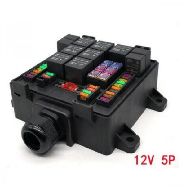 디바이스마트,EV 전기차/캠핑카/그린에너지 > 전선/전기용품 > 퓨즈/퓨즈박스,SMG,릴레이 퓨즈 정션박스 다방향 (12V 5P 포함),릴레이 퓨즈 홀더 / 퓨즈 포함 / 12V 5핀 릴레이 포함 / 145*145*95mm