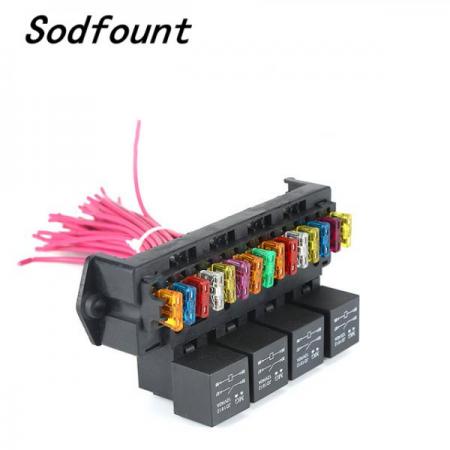 디바이스마트,EV 전기차/캠핑카/그린에너지 > 전선/전기용품 > 퓨즈/퓨즈박스,SMG,릴레이 퓨즈 정션박스 4way (12V 4P, 하네스 포함),릴레이 퓨즈 홀더 / 15way / 퓨즈 포함 / 12V 4핀 릴레이 포함 / 소형 홀더 포함 / 하네스 배선 됨