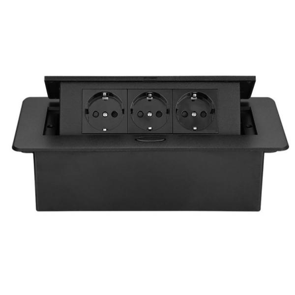 디바이스마트,EV 전기차/캠핑카/그린에너지 > 전선/전기용품 > 콘센트/멀티탭,SMG,매립형 방수 콘센트 3구 검정 [TYE-WPS10],Size : 223*108*70mm