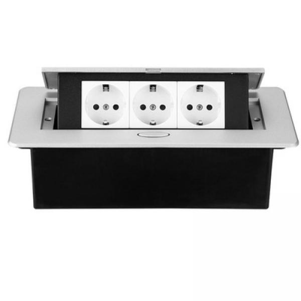 디바이스마트,EV 전기차/캠핑카/그린에너지 > 전선/전기용품 > 콘센트/멀티탭,SMG,매립형 방수 콘센트 3구 실버 [TYE-WPS11],Size : 223*108*70mm