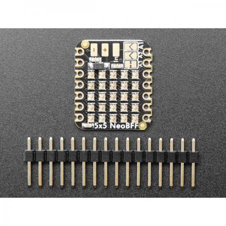 디바이스마트,MCU보드/전자키트 > 디스플레이 > LED,Adafruit,Adafruit 5x5 NeoPixel Grid BFF Add-On for QT Py and Xiao [ada-5646],QT Py,  Xiao 보드의 뒷면에 맞도록 설계 /  25개의 1.5x1.5mm NeoPixel LED / 20.9mm x 17.9mm x 2.8mm