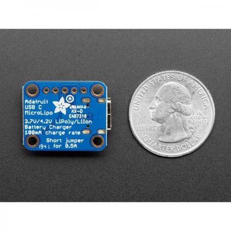 디바이스마트,MCU보드/전자키트 > 전원/신호/저장/응용 > 충전/배터리/전원,Adafruit,Adafruit Micro-Lipo Charger for LiPoly Batt with USB Type C Jack [ada-4410],LiPoly/LiIon용 마이크로-리포 충전기 / USB Type C / 3.7/4.2v 배터리 충전용 / 100mA 충전 전류, 점퍼를 납땜하여 500mA로 조정 가능