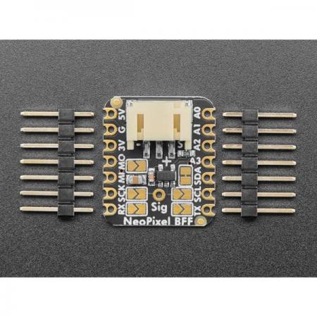 디바이스마트,LED/LCD > 드라이버/컨트롤러 > LED 드라이버,Adafruit,Adafruit NeoPixel Driver BFF Add-On for QT Py and Xiao [ada-5645],QT Py 및 Xiao용 Adafruit NeoPixel 드라이버 / 핀 A3 기본값 에서 레벨 시프트된 데이터, 솔더 점퍼 선택 SCL, TX, RX, SCK 또는 MOSI 가능
