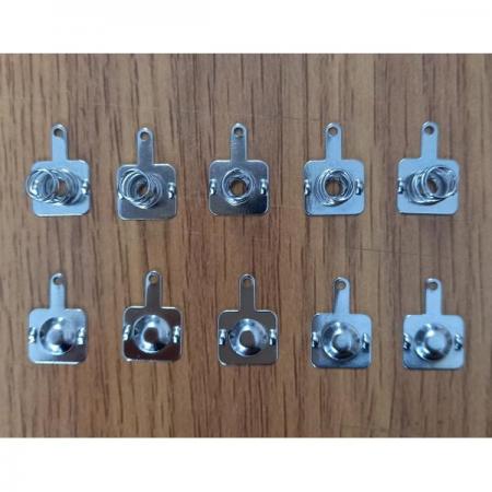 디바이스마트,전원/파워/배터리 > 배터리/배터리홀더 > 배터리홀더 Holder > 버튼·코인용 홀더/클립,네오틱스,배터리 홀더 (AAA용, AA용 : 기판(PCB), 케이스 장착용) ( 5세트(10개) : 배터리 5개 장착가능) (PN-HOLDER-3A2A),약 10mm X 9mm / Material : Steel (Plated) / Type : PCB Soldering or Case Set Type