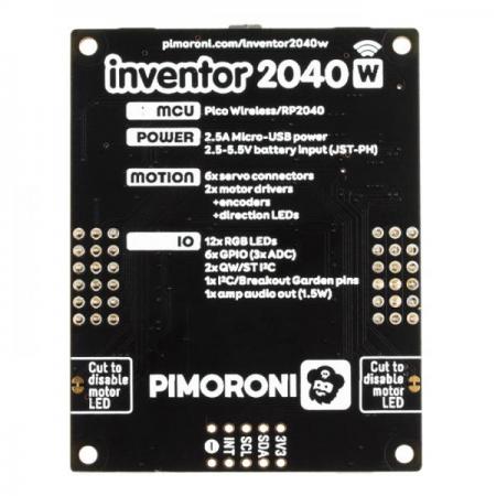 디바이스마트,오픈소스/코딩교육 > 라즈베리파이 > 라즈베리파이 확장보드/HAT,Pimoroni,Inventor 2040 W (Pico W Aboard) [PIM633],Inventor 2040 W / 264kB SRAM과 함께 최대 133Mhz에서 실행되는 Dual Arm Cortex M0+ / 라즈베리 파이 피코 W 포함 / 2MB의 QSPI 플래시