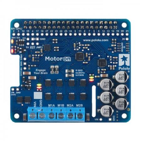 디바이스마트,기계/제어/로봇/모터 > 모터드라이버 > DC모터 드라이버 > 브랜드(Pololu) DC모터 드라이버,Pololu,Motoron M2H18v18 Dual High-Power Motor Controller for Raspberry Pi (Connectors Soldered) #5048,M2H18v18은 6.5V ~ 30V 에서 작동하고 모터당 최대 18A의 연속 출력 전류를 제공 / Raspberry Pi(모델 B+ 이상)에서 DC 모터를 쉽게 제어 가능 / 납떔된 헤더 및 터미널 블록 제공