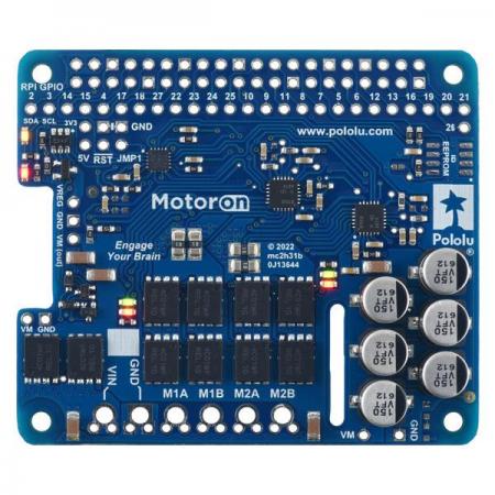 디바이스마트,MCU보드/전자키트 > 버튼/스위치/제어/RTC > 모터/모터컨트롤,Pololu,Motoron M2H18v20 Dual High-Power Motor Controller Kit for Raspberry Pi #5055,M2H18v20은 6.5V ~ 30V 에서 작동하고 모터당 최대 20A의 연속 출력 전류를 제공 / 납떔 x / Raspberry Pi(모델 B+ 이상)에서 DC 모터를 쉽게 제어 가능