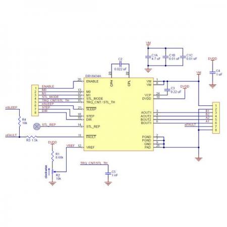 디바이스마트,기계/제어/로봇/모터 > 모터드라이버 > 스텝모터 드라이버 > 바이폴라 스텝모터 드라이버,,DRV8434A Stepper Motor Driver Carrier #3764,DRV8434A 바이폴라 스테퍼 모터드라이버 / 마이크로스테핑을 1/256단계까지 낮추고 4.5V ~ 48V에서 작동 / 추가 냉각 없이 위상당 최대 1.2A 연속 제공 가능(피크 2A)