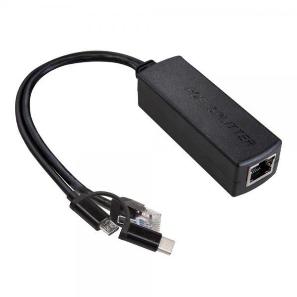 Gigabit PoE Splitter 5V 3A, 2-in-1 PoE to USB C/Micro USB Adapter [U6271]