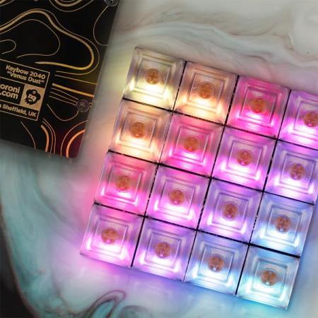 디바이스마트,오픈소스/코딩교육 > 라즈베리파이 > 라즈베리파이 확장보드/HAT,Pimoroni,Keybow 2040 Clicky keys [PIM565],Keybow 2040 / 고급형 올인원 16키 미니 기계시 키보드 / 맞춤 RGB 조명 / 2MB의 플래시 메모리