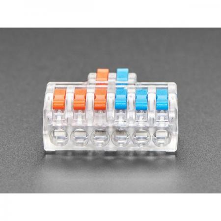 디바이스마트,케이블/전선 > 무탈피/탈피 커넥터 > 탈피 커넥터,Adafruit,Snap Action 2-to-6 Wiring Block Connector - Clear DF-62 [ada-5615],2-to-6 배선 블록 커넥터 / 투명 / DF-62 / 스냅 액션
