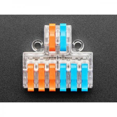 디바이스마트,케이블/전선 > 무탈피/탈피 커넥터 > 탈피 커넥터,Adafruit,Snap Action 2-to-6 Wiring Block Connector - Clear DF-62 [ada-5615],2-to-6 배선 블록 커넥터 / 투명 / DF-62 / 스냅 액션
