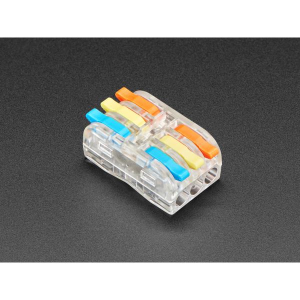 Snap Action 3-to-3 Wiring Block Connector - Clear PCT-2-3M [ada-5618]