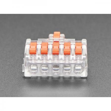 디바이스마트,케이블/전선 > 무탈피/탈피 커넥터 > 탈피 커넥터,Adafruit,Snap Action 1-to-5 Wiring Block Connector - Clear DF-15 [ada-5616],1-to-5 배선 블록 커넥터 / 투명 / DF-15 / 스냅 액션