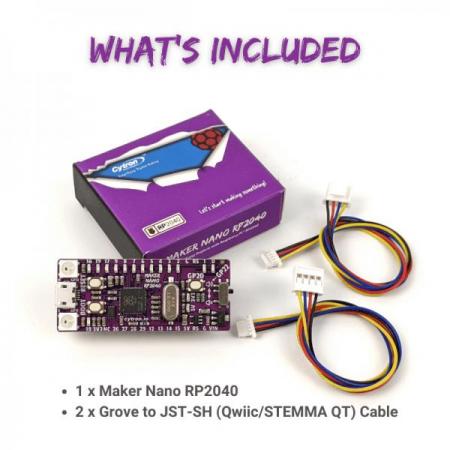 디바이스마트,오픈소스/코딩교육 > 라즈베리파이 > 라즈베리파이 확장보드/HAT,Cytron,Maker Nano RP2040: Simplifying Projects with Raspberry Pi RP2040 [MAKER-NANO-RP2040],Raspberry Pi Pico와 완전히 동일한 사양 / 듀얼 코어 Arm Cortex-M0+ 프로세서 / 264KB 내부 RAM / 2MB 플래시 메모리