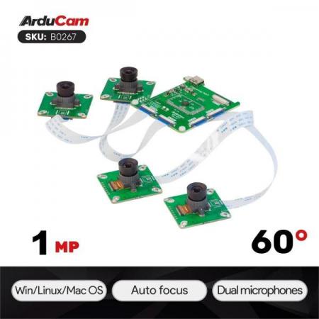 디바이스마트,MCU보드/전자키트 > 카메라/비디오 > 일반카메라,ArduCAM,Arducam 1MP*4 Quadrascopic Monochrome Camera Bundle Kit for Raspberry Pi [B0267],4개의 OV9281 글로벌 셔터 카메라 모듈 및 Camarray 카메라 HAT