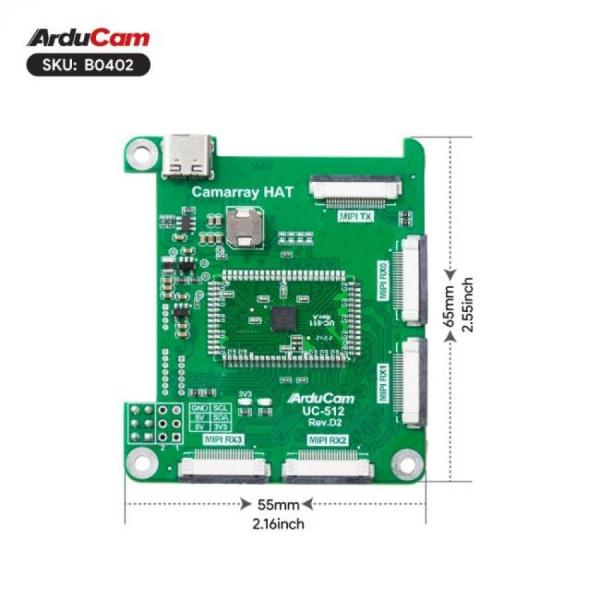 디바이스마트,오픈소스/코딩교육 > 라즈베리파이 > 라즈베리파이 카메라모듈/렌즈,ArduCAM,Arducam 64MP Autofocus Quad-Camera Kit for Raspberry Pi [B0402],Raspberry Pi용 Arducam 64MP 자동 초점 쿼드 카메라 키트 / 초고해상도 멀티플렉싱: 1 Pi에 4 x 64mp 카메라